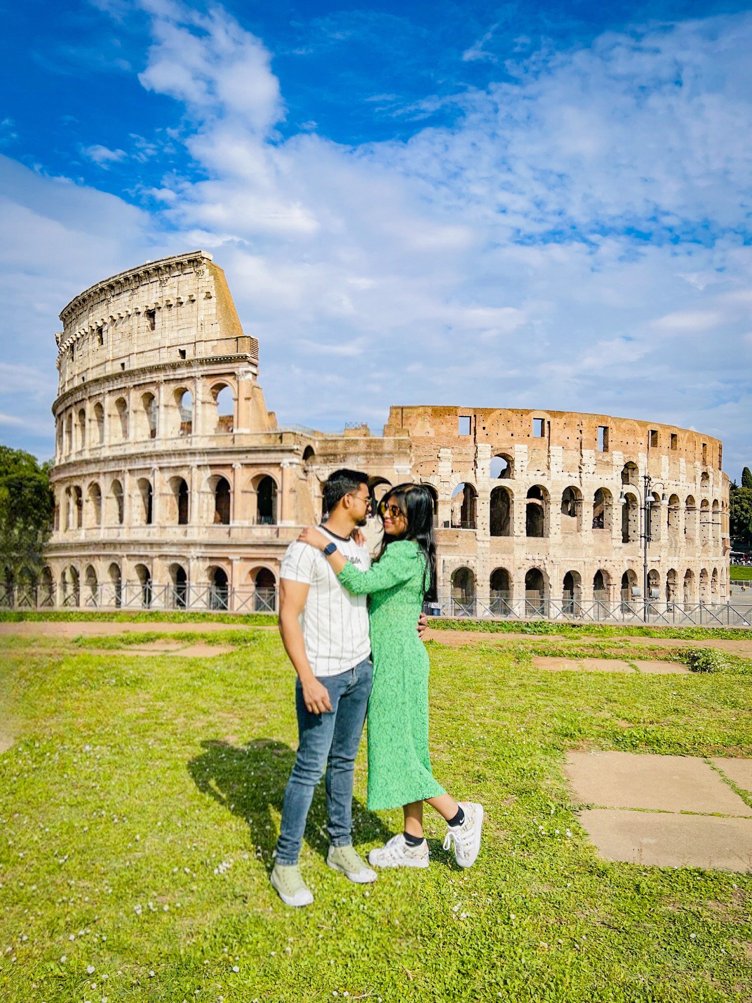 The iconic Colosseum in Rome on a sunny day
