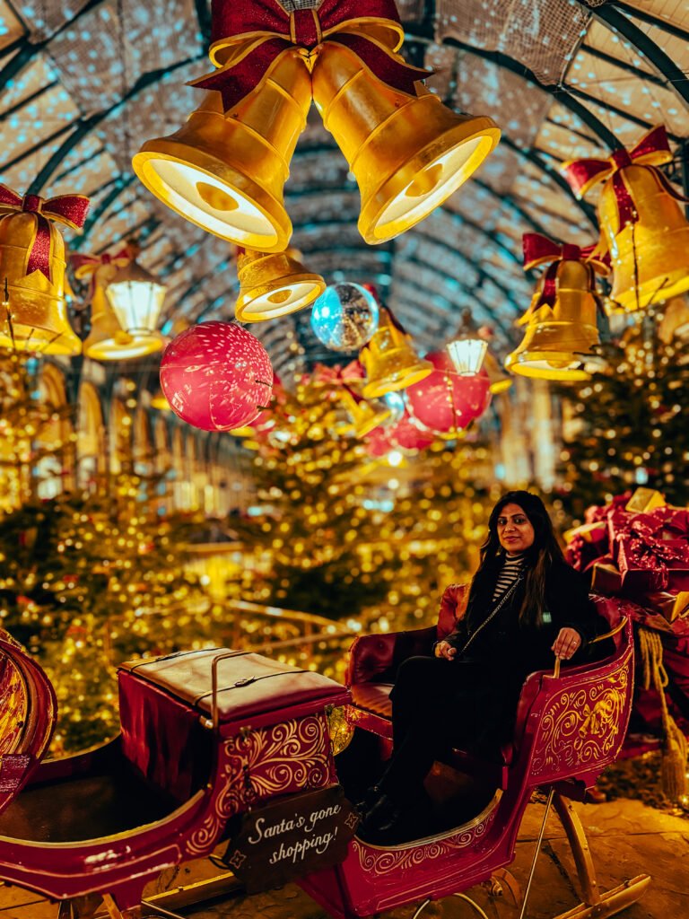 Covent Garden decorated for Christmas in London