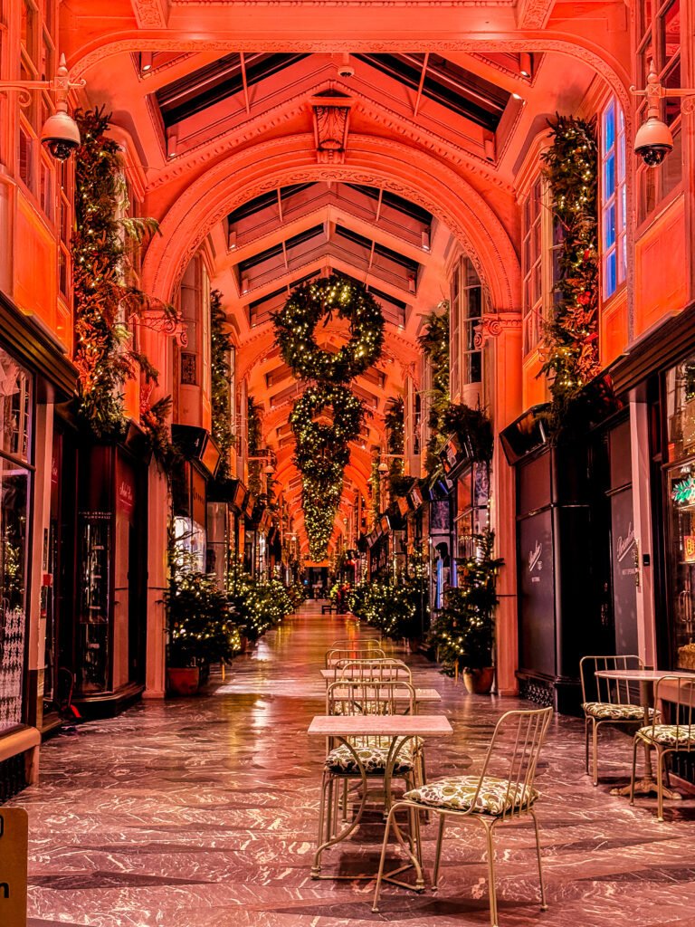 Burlington Arcade decorated for Christmas