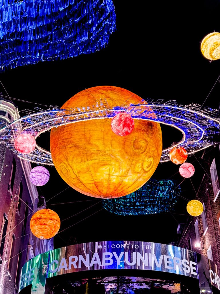 Christmas lights on Carnaby Street in London